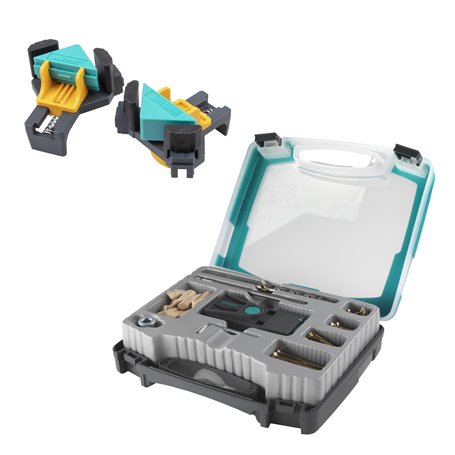 wolfcraft 8629000 Set projet Assemblages en angle invisibles - Pour les vissages cachés à angle de 90°