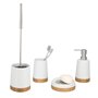 WENKO Gobelet à Bambou céramique Porte-Brosse à Dents pour la Brosse à Dents et Le Dentifrice Blanc