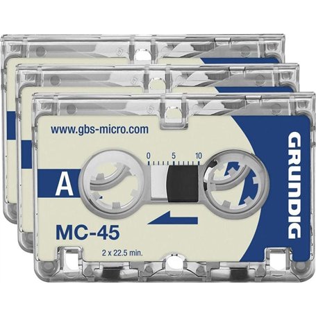 Grundig GGM4500 Lot de 3 dictaphones avec Micro Cassette MC45