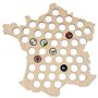 Safe Carte France en Bois pour collecter 50 couvercles de Champagne | Collecteurs de Capsules de Bouteilles | idee Cadeau Humori