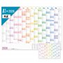 Häfft® Calendrier mural XXL 2026 A1+ en français (63 x 89 cm) plié "Rainbow" + agenda annuel A4 gratuit
