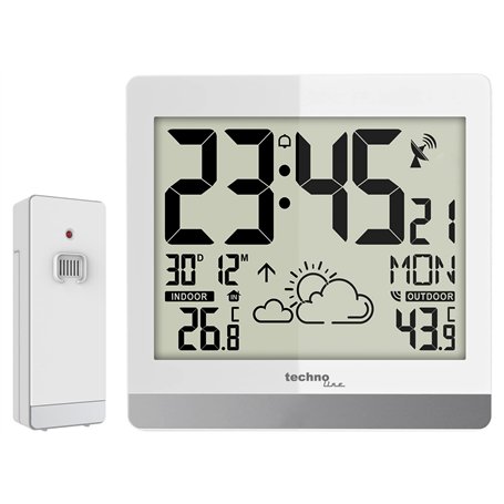 Technoline WS8119 Horloge Murale numérique sans Fil avec Affichage de la température et prévisions météorologiques