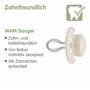MAM Pure Lot de 2 tétines originales pour bébé en matériau durable et bio-renouvelable, avec boîte à tétines, 16 mois, ours/rena