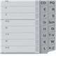 Leitz Intercalaires A5 Touches A-Z (Séparation A-L et M-Z), 20 Feuilles, Extra-Large, Gris, Onglets Renforcés en Plastique Résis