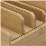 relaxdays Station de Recharge en Bambou, Plusieurs appareils, tablettes & Smartphone, câble, 10x22,5x15 cm, Nature