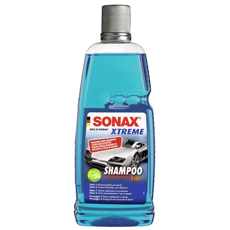 SONAX XTREME Shampoo 2 in 1 (1 litre) concentré pour le lavage de la voiture sans lessivage et séchage sans taches | Réf: 021530