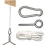 Kit de Fixation pour Fauteuil Suspendu Kit pour accrocher Chaise hamac balancelle à pendre Métal Robuste INCL Corde Mousqueton V