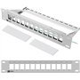 hb-digital Panneau de brassage modulaire à 12 ports pour module Keystone RJ45 10" CAT 5 CAT 6 CAT 7 pour armoire réseau LAN Prof