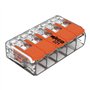 Wago Lot de 6 bornes de connexion 221-615 - 5 broches - Jusqu'à 6 mm² - Connecteur de câble compact avec levier - Pour tous les
