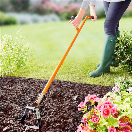 3 PAGEN® Binette pendulaire à double poignée - Travail ergonomique sans effort - Étrier en matériau durable - Désherbage facile