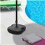 Pied de parasol en plastique anthracite à remplir pour mâts de parasol jusqu'à 33 cm - 45 x 45 cm - Support de parasol à remplir