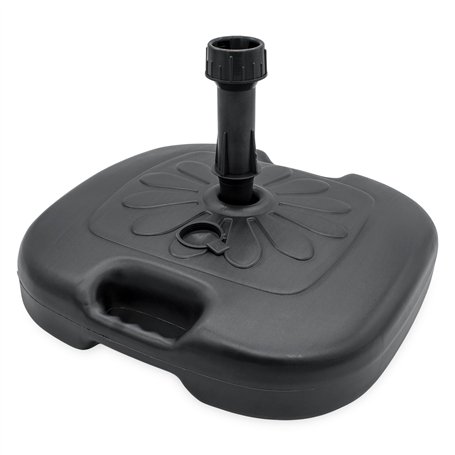 Pied de parasol en plastique 45 x 45 cm à remplir pour mâts de parasol jusqu'à 33 cm – Anthracite – Support de parasol à remplir