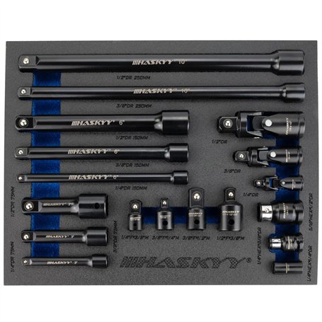 HASKYY Jeu de 18 rallonges de clé à douille 1/4"