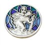 Médaille de Saint Christophe Argenté/bleu 3 cm Pour voiture