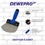 DEWEPRO Grattoir à seau - Pelle à seau - Spatule courbée - excellente pour le prélèvement de mastic dans les seaux