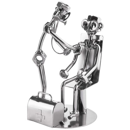 BRUBAKER Homme à Vis Médecin avec Stéthoscope pour Patient - Figure en Fer Fait Main Homme en Métal - Figure en Métal Idée de Ca