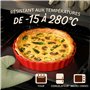 Praknu Plat à Tarte en Céramique - ø 28 cm - Avec Revêtement Anti-adhésif - Résistant aux Coupures - Facile à Nettoyer