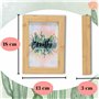 damaloo Lot de cadres photo 10 x 15 cm en bois avec motif - Moderne - Effet bambou - Cadre photo debout et suspendu - Grand cadr