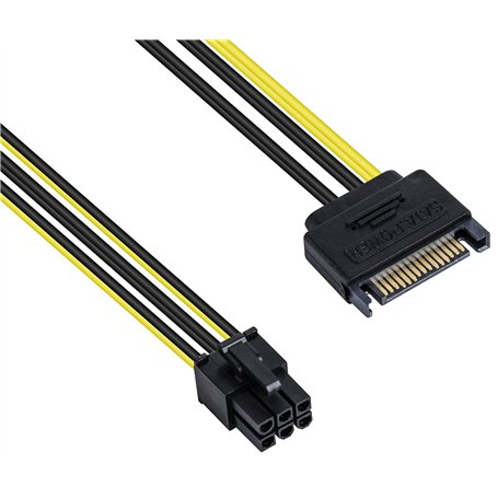 POPPSTAR 1x Adaptateur câble d'alimentation PCI-Express pour carte graphiques(2x connecteur alimenrtation Sata 15 broches femell