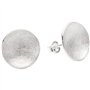 Vinani Boucles d'Oreilles Clous - Disque - brossé - Argent 925 - OSDA