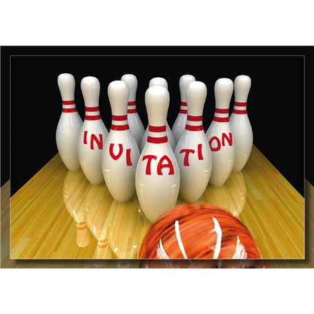 Edition Colibri 10961 FR Lot de 10 Cartes d‘invitation BOWLING/QUILLES en Français pour un anniversaire d‘enfant ou pour une soi