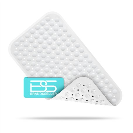 Brandsseller Tapis de Baignoire 70 cm x 38 cm Antidérapant Mat de Baignoire Anti-Glisse avec Ventouses - Blanc