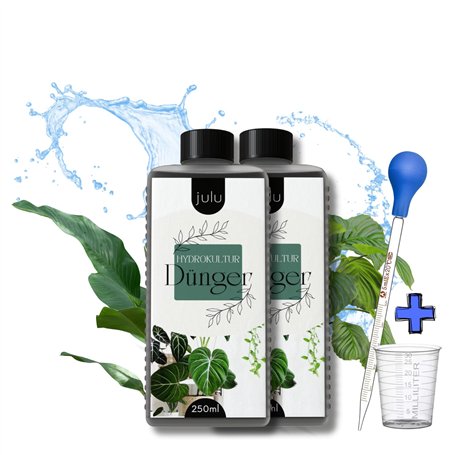 JULU Engrais Deluxe pour culture hydroponique pour plantes d'intérieur - Plus de 200 l d'eau d'arrosage - Engrais liquide - Plan