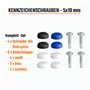 Lot de 4 vis de plaque d'immatriculation avec pointe de perçage et capuchons - 5 x 19 mm - Vis de fixation avec capuchons - Disc