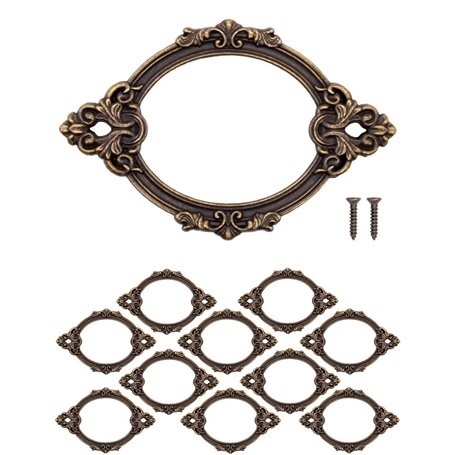 Fuxxer FUXXER - Lot de 10 cadres pour fenêtre en laiton bronze vieilli style baroque armoire pharmaceutique