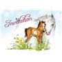Edition Colibri 10 invitations en Français Cheval mignon avec maman: lot de 10 cartes d'invitation illustrées avec chevaux pour