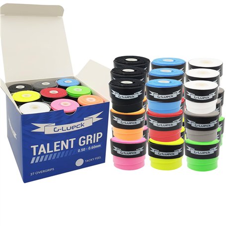 G-Lueck Lot de 27 Overgrips de Tennis très adhérent | Talent Grip | Épaisseur 0