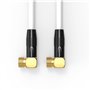 RedStar24 Câble SAT Premium 4m - Câble Coaxial Connecteur F coudé 90° Classe A+ - Câble Antenne Fiche F pour TV, Routeur & Modem