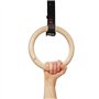 VIA FORTIS Anneaux de Gymnastique Premium en Bois avec Sangles, Sac et Guide d'Entraînement - Anneaux de Gym pour Calisthenics &