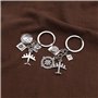 EMSea 2pcs Porte-clés Forme Avion Passeport Caméra Terre Boussole Pendentif à Breloque Ornement Porte-clés en Métal Décoration p