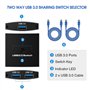 JIVIMOCO Sélecteur de commutateur USB 3.0 Commutateur KVM 5 Gbps 2 en 1 Sortie Commutateur USB 3.0 Compartiment Bidirectionnel p