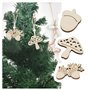 SG Store 200pcs Embellissements en Bois Copeaux de Bois Décoratifs Écureuil Champignon Feuille Hérisson Gland Brindille Formes T