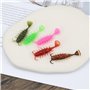 Briny River Lot de 50 Leurres de Pêche en Plastique Souples en Forme de Ver pour Poissons d'eau Douce Et d'eau de Mer 3,5 Cm