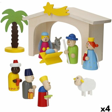 Crèche de Noël Woomax Bois plywood 23 x 16 x 11 cm (4 Unités)