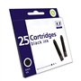 Lot de 25 recharges d'encre pour stylo plume Noir Taille standard