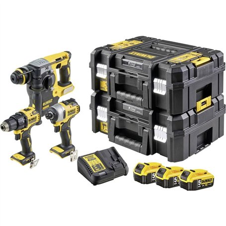 DEWALT DCK377P3T-QW Lot de 3 batteries Noir/jaune 18 V/5 Ah