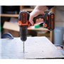 Perceuse a percussion sans fil 18V BLACK+DECKER - BDCHD18C2TA-QW  Avec 2 batteries 18V  30 accessoires inclus