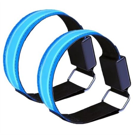 TRIXES Brassards LED réfléchissants 2 pièces - Fermeture Auto-agrippante - Câble de Chargement Inclus