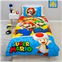 Nintendo Super Mario Parure de lit Simple avec Housse de Couette réversible Double Face avec taie d'oreiller Assortie en Polycot