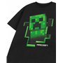 T-Shirt Minecraft Garçons Creeper Intérieur à l'intérieur Noir Speed Gamer Top 12-13 Ans