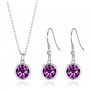 Philip Jones Ensemble collier et boucles d'oreilles avec pierre de naissance June (Alexandrite) créés avec des cristaux Zircondi