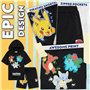 Pokémon Short à Capuche Survêtements Garçon et Ado 2 Pz Set Pikachu Manches Courtes Jogging Enfant Poches Zippées Cadeau Garcon