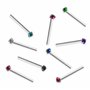 Kurtzy Piercing Nez Tige Pliable en Acier Inoxydable (Lot de 20) - Lot Piercing Tragus de 1,8 mm en Cristal Couleurs Assorties -
