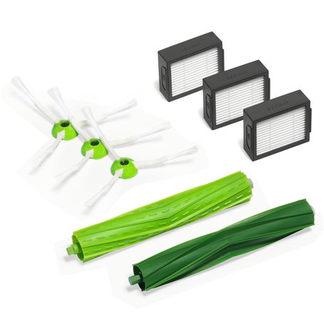 iRobot Accessoire Officiel - Kit d'entretien pour Roomba de série e et i - 3 brosses latérales - 3 filtres Haute efficacité - 1