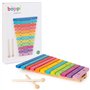 boppi Xylophone musical en bois naturel pour tout-petits et bébés avec 2 maillets en bois et 12 touches de couleur arc-en-ciel 3