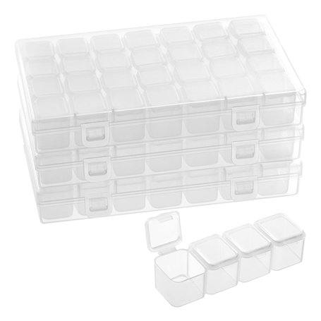 BELLE VOUS Boite de Rangement Diamond Painting en Plastique Transparent avec 28 Pots (Lot de 3) - Ensemble de Boite Rangement Pe